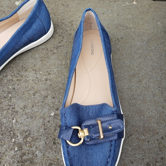 Lands' End ~ Denim Style Loafer Women's Slip On Shoes Blue Sz. 9 - Picture 4 of 4